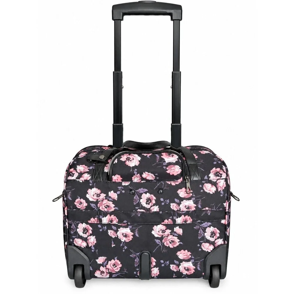 KROSER Rolling Laptop Bag Briefcase Floral 15.6